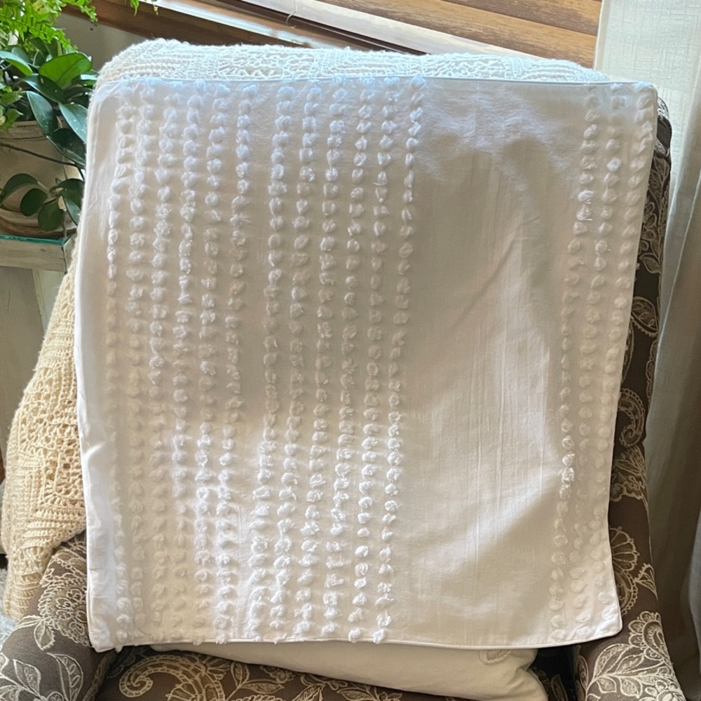 The Pure Collection by Indigo 2 Euro Shams Chenille 100% Cotton Zipper Closure